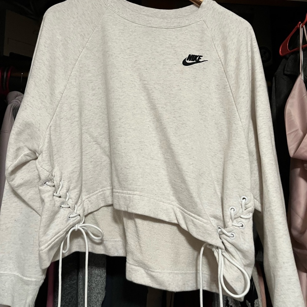 Grey Nike crop sweatshirt